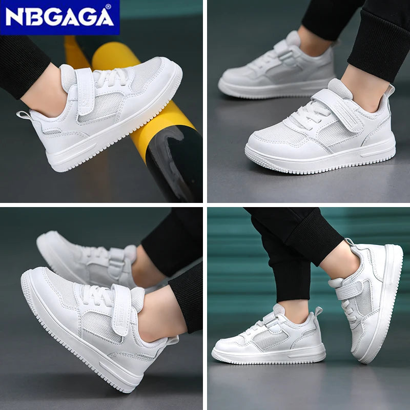 Children Sneaker Boys Casual Shoes Black Leather Flat Student Walking Shoes Non-slip Girl Lightweight Sports Tennis Footwear kids_shoes