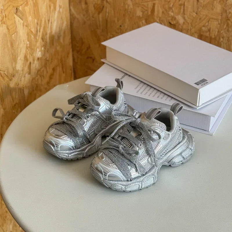 Kids Shoes Autumn Toddler Boys Shoes Brand Sports Running Sneakers Children Girls Fashion Shoeslace Crystals Flats Soft Sole kids_shoes