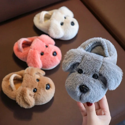 Children's Cotton Slippers for Boys Aged 1-5 Years Old Cute Cartoon Girls' Slippers Infants and Young Children Autumn and Winter kids_shoes