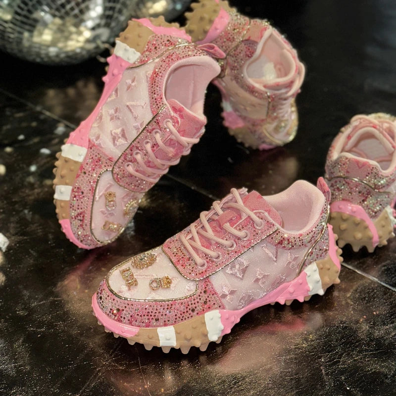 Women's Casual Sneakers Fashion Luxury Rhinestone Ladies Shoes 2025 New Outdoor Platform Female Sports Shoes Zapatos Mujer sneakers_platform