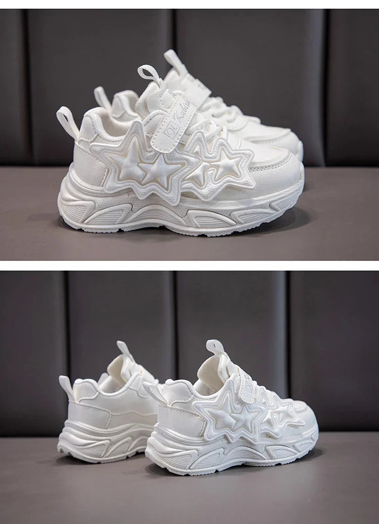 Children Casual Shoes for Girls Fashion Classic with Stars Girls Sports Running Sneakers Breathable PU + Rubber Anti-skid Soft kids_shoes