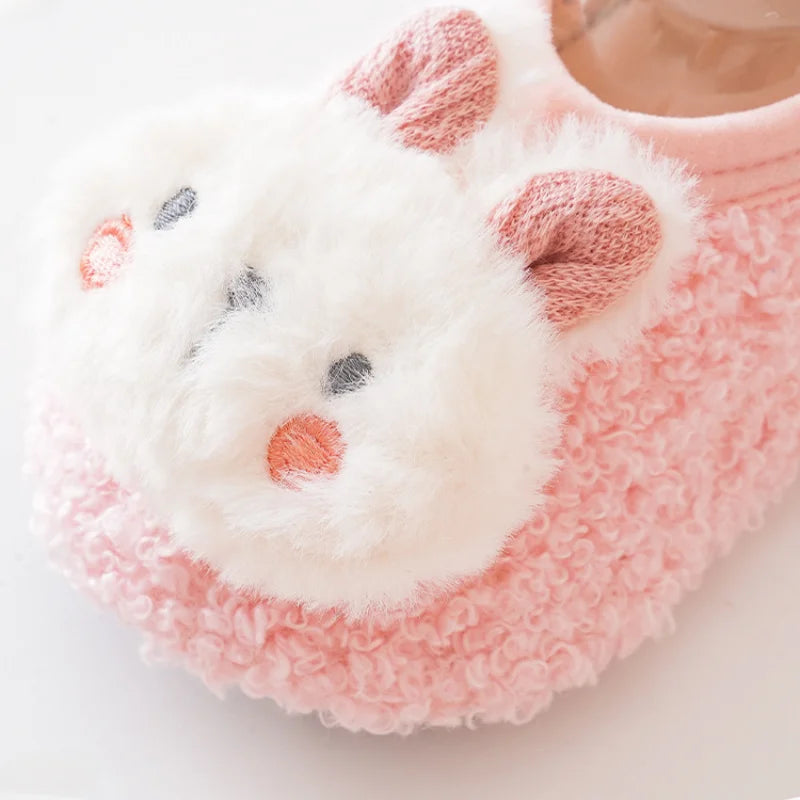 Cartoon Rabbit Baby Floor Socks Kids Plush Slippers Toddler Warm Shoes Children Soft Non-slip Prewalkers Indoor Home Slippers kids_shoes
