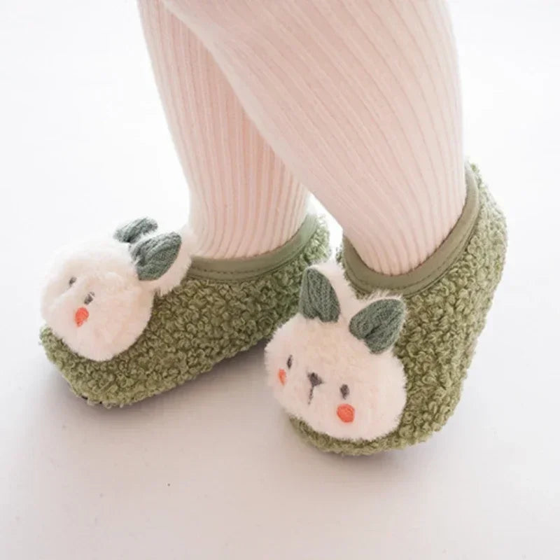 Cartoon Rabbit Baby Floor Socks Kids Plush Slippers Toddler Warm Shoes Children Soft Non-slip Prewalkers Indoor Home Slippers kids_shoes