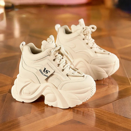 Women Dad Shoes Thick Sole Height Increasing Casual Shoes Chunky Sole Warm Comfortable Lace Up Platform Sneakers Ladies Shoe sneakers_platform