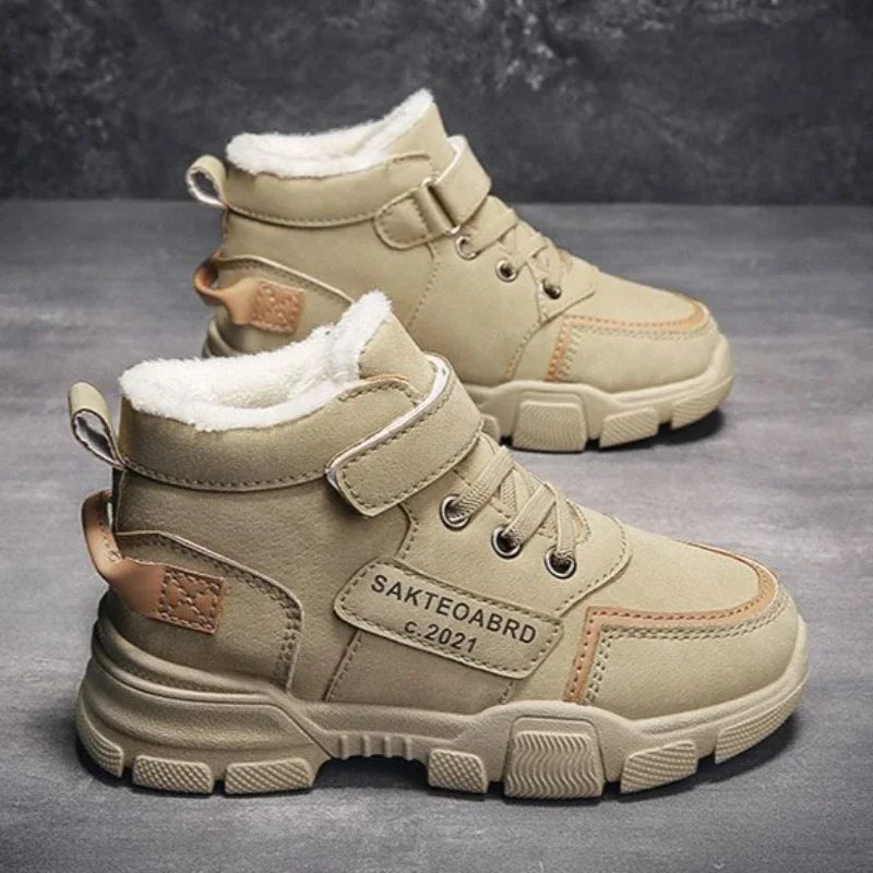 Children Shoes Warm Plush Kids' Winter Shoes Comfortable Simple Snow Boots Antiskid Fashion Boy Sneakers kids_shoes