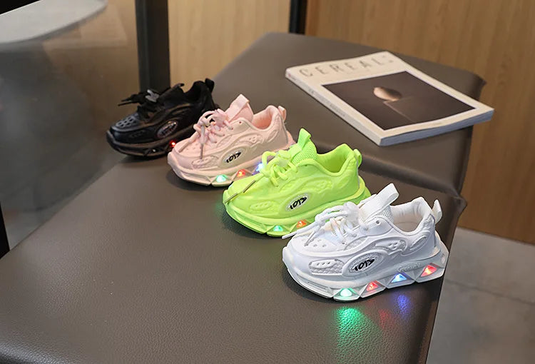 Baby Shoes2026 Spring Autumn New Boys and Girls Light Up Clunky Sneaker Small and Medium-sized Children's Soft Soled Baby Shoes kids_shoes