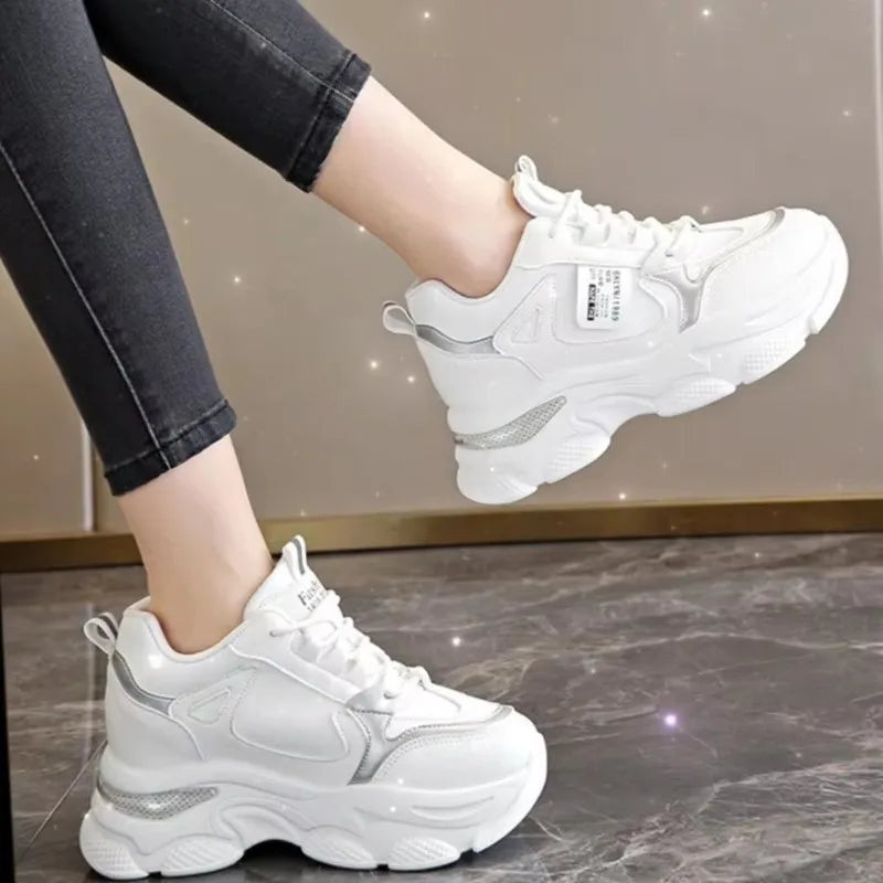 New Spring Autumn Women White Sport Shoes Trend Thick Bottom Ultra-Light Platform Sneaker Female Casual Shoe Running Shoes Mujer sneakers_platform