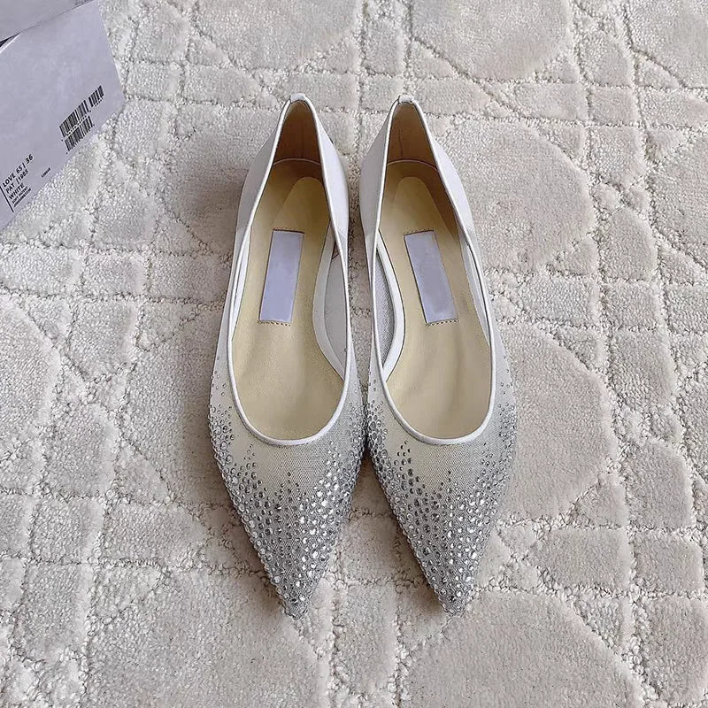 Spring and Autumn 2025 New   Mesh Pointed Shallow Mouth Sexy Stiletto Shoes heels_stiletto