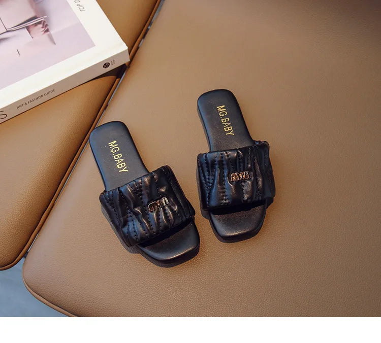 Summer Children's Shoes 2026 Children's flip-flops Women's Treasure candy-colored Princess flip-flops Girls' square toe slippers kids_shoes