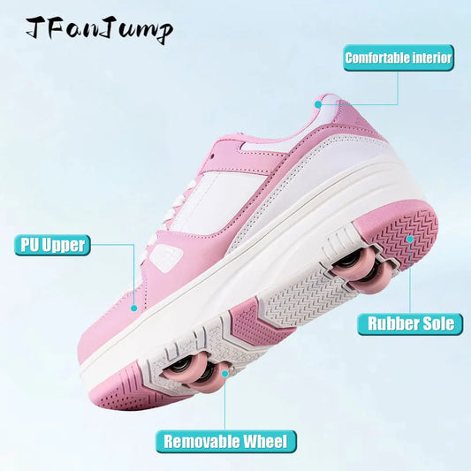 Roller Skate Shoes Kids Snickers With Wheels Children Rollerskates Fashion Outdoor Sports Shoes Girls Boys Gifts For kids_shoes