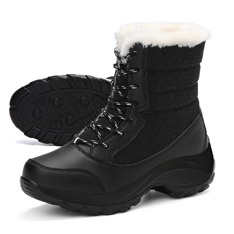 Snow Boots Women Platform Boots Non-slip Women Winter Shoes Fur Warm Ankle Boots for Women Wedges Waterproof Thigh High sneakers_platform