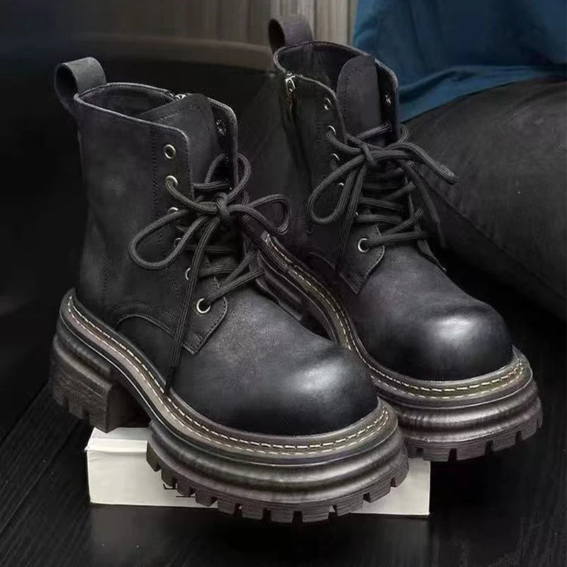 Platform Women's Ankle Boots Flats Designer Shoes Winter 2025 Fad Chelsea Boots New Walking Goth Leather Motorcycle Mujer Botas boots_platform