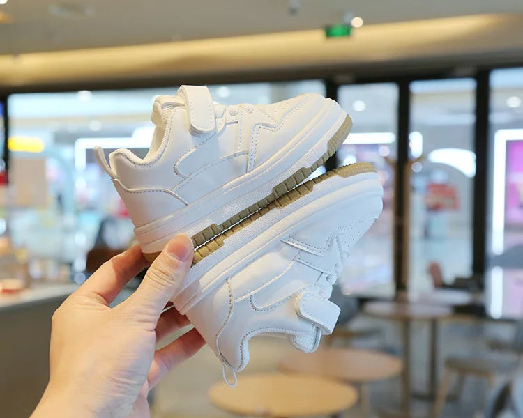Children's White Shoes Spring and Autumn Kid's Sports Shoes Anti slip Lightweight Boys Board Shoes Soft Sole Baby Casual Shoes kids_shoes
