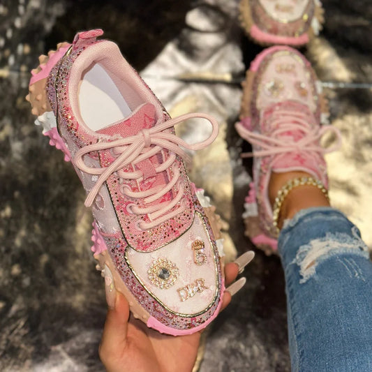 Women's Casual Sneakers Fashion Luxury Rhinestone Ladies Shoes 2025 New Outdoor Platform Female Sports Shoes Zapatos Mujer sneakers_platform
