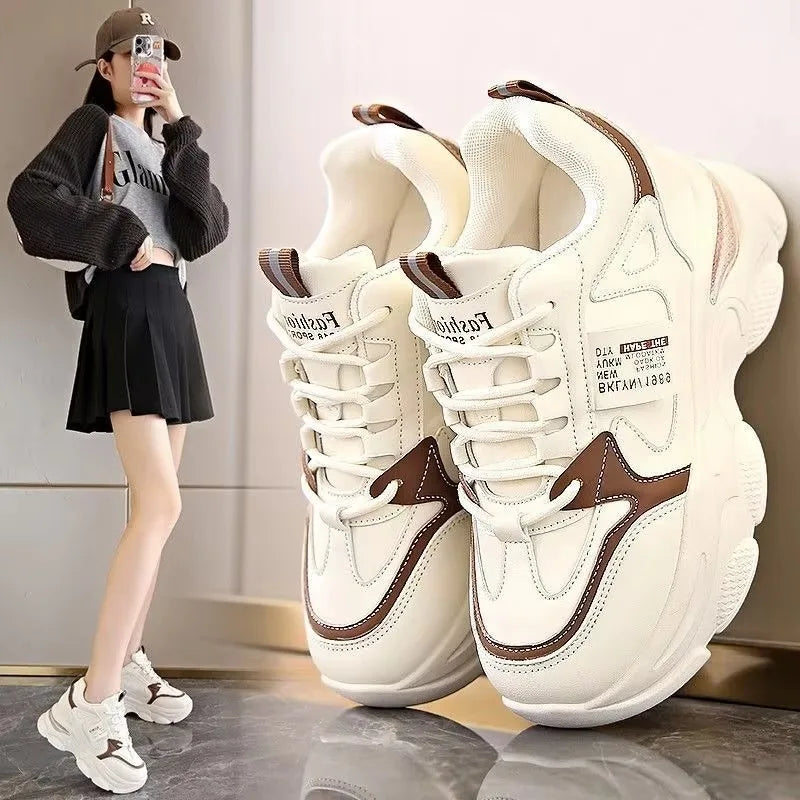 New Spring Autumn Women White Sport Shoes Trend Thick Bottom Ultra-Light Platform Sneaker Female Casual Shoe Running Shoes Mujer sneakers_platform