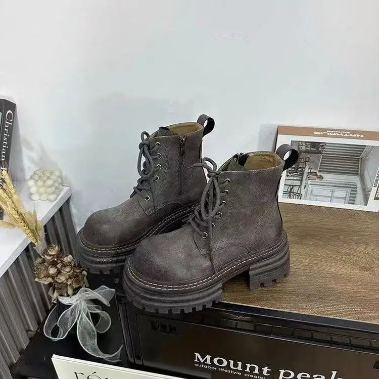 Platform Women's Ankle Boots Flats Designer Shoes Winter 2025 Fad Chelsea Boots New Walking Goth Leather Motorcycle Mujer Botas boots_platform