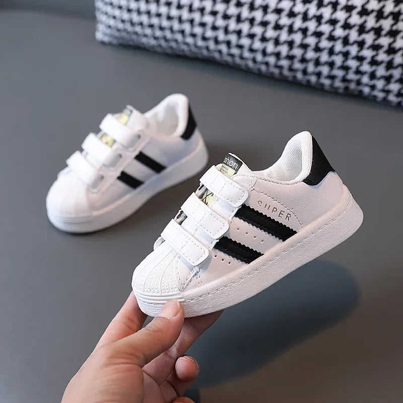 Children's Sneakers Kids Fashion Design White Non-slip Casual Shoes Boys Girls Hook Breathable Sneakers Toddler Outdoor Shoes kids_shoes