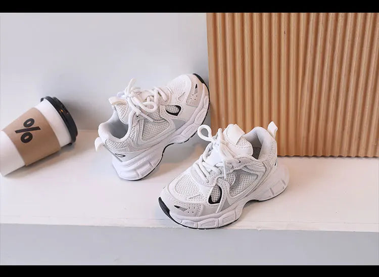 Kids Casual Sports Shoes with Thick Soles Boys Girls Fashion Versatile Sneakers 2026 New Children Mesh Breathable Running Shoes kids_shoes