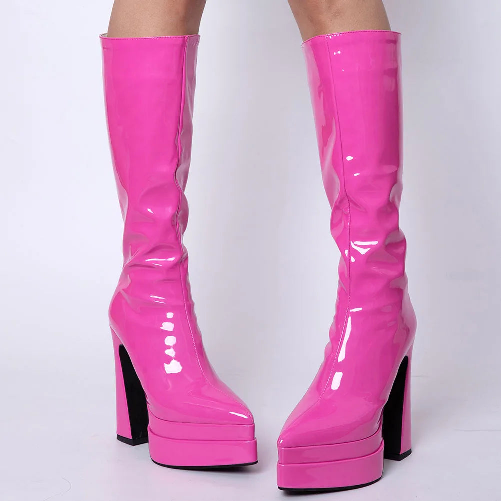 Pointed Toe Platform Women Over The Knee High Boots Dropship High Heel 2022 Winter Fashion Office Lady Women Shoes Big Size 43 boots_platform