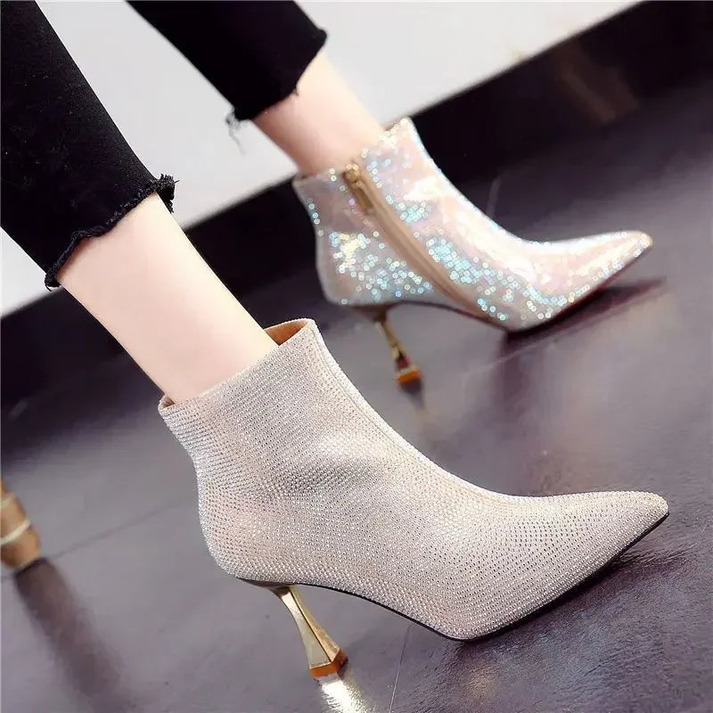 Very High Heels Heeled Female Short Shoes New In Booties Autumn Quality Chic and Elegant Large Size Warm Y2k Women's Ankle Boots boots_highheel