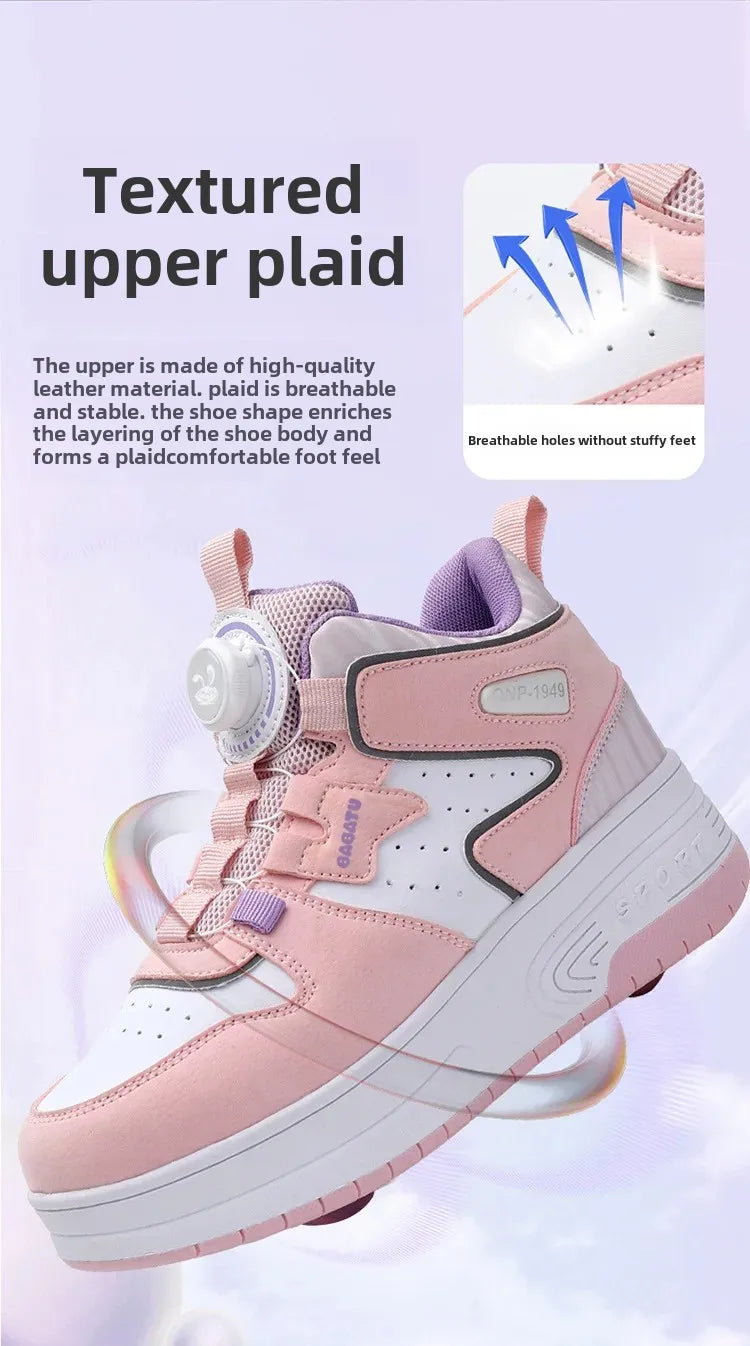 Children's Roller Skates Student Quad-Wheel Skates Women's Double-Wheel Deforming Boys' Inline Skates Cross-Border Supply Shoes kids_shoes