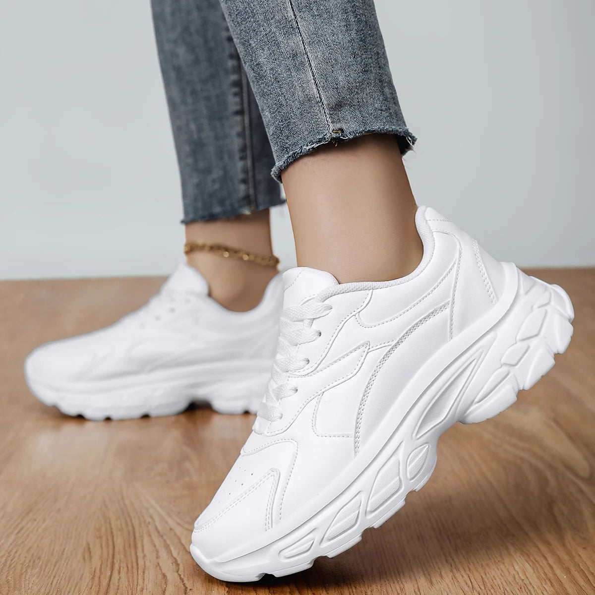 Fashion Woman Vulcanize Platform Casual Sneakers Women Flats Mesh Breathable Running Walking Shoes Chunky Sports Shoe sneakers_platform