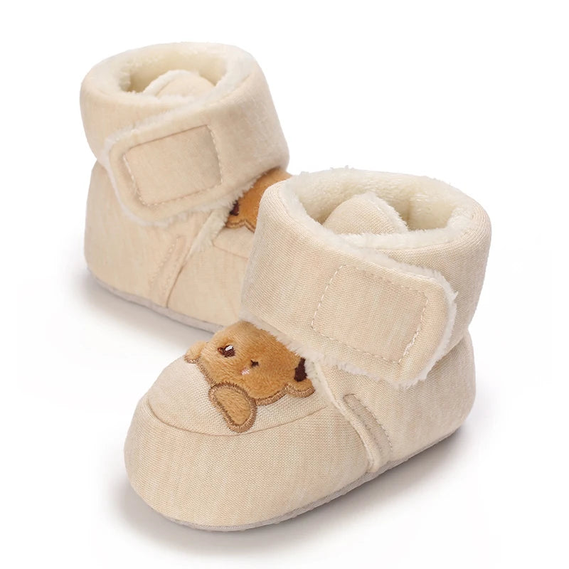 Winter Newborn Boys and Girls Cute Cartoon Cotton Shoes with Soft Sole and Warm Boots Preschool Walking Shoes  Winter Newborn kids_shoes