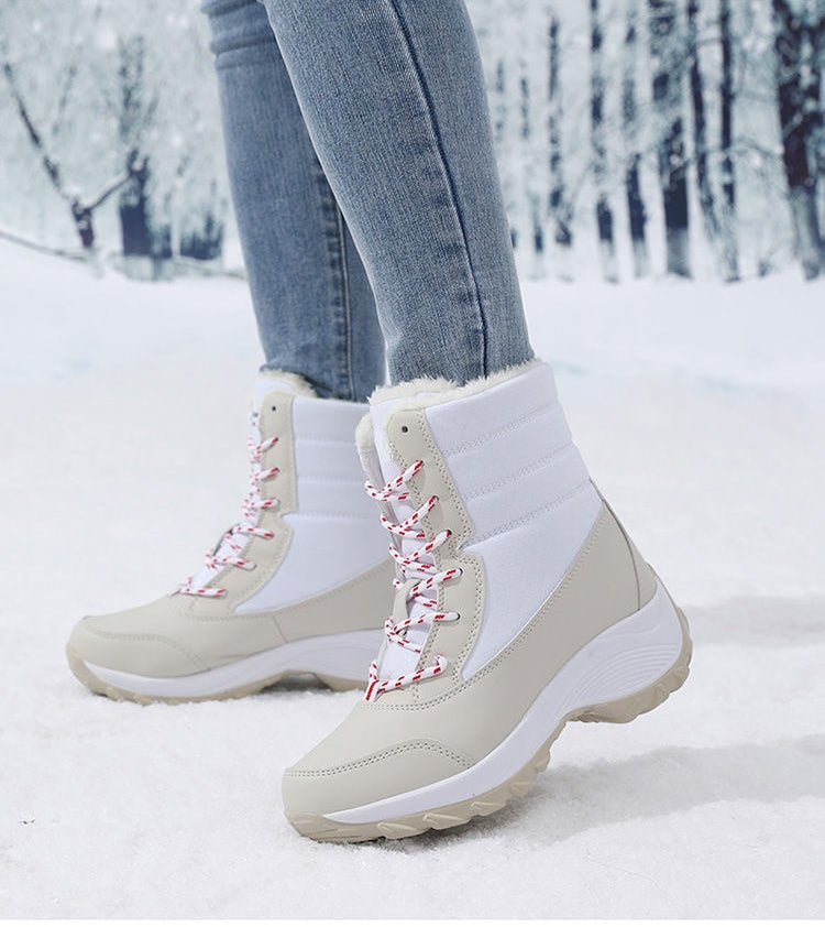 Snow Boots Women Platform Boots Non-slip Women Winter Shoes Fur Warm Ankle Boots for Women Wedges Waterproof Thigh High sneakers_platform