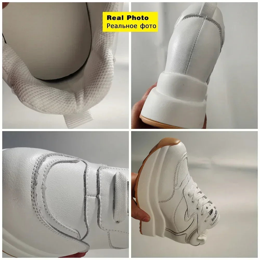 Fujin 10cm 4 inch Platform Wedge Sneakers Chunky Shoes Genuine Leather for Women Summer Shoes Autumn Walking Sneakers Fashion sneakers_platform