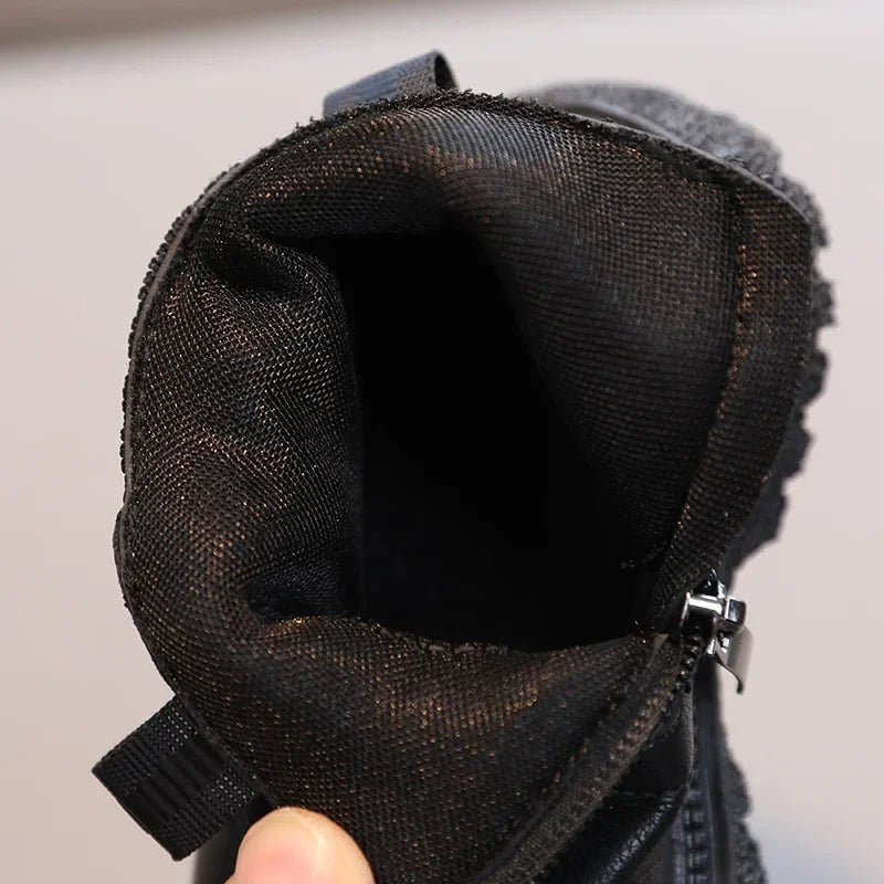 Kids Short Boots Fashion Boys Shoes Autumn Winter Leather Children Boots Non-Slip Toddler Girls Boot Toddler Snow Shoes kids_shoes