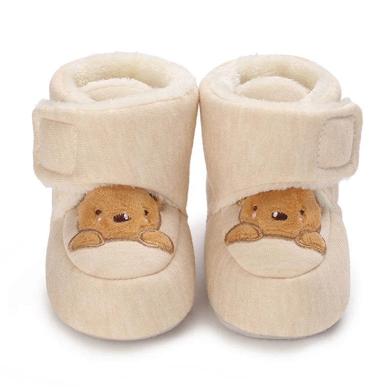 Winter Newborn Boys and Girls Cute Cartoon Cotton Shoes with Soft Sole and Warm Boots Preschool Walking Shoes  Winter Newborn kids_shoes