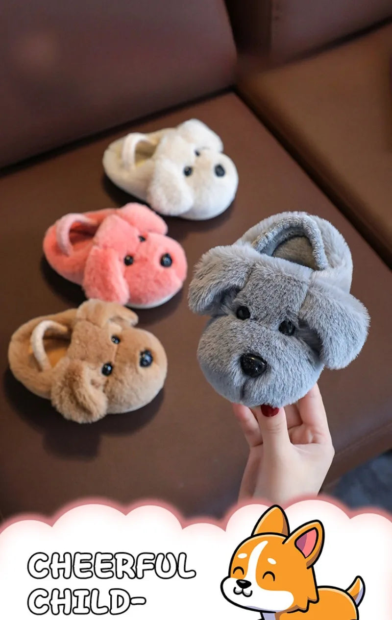 Children's Cotton Slippers for Boys Aged 1-5 Years Old Cute Cartoon Girls' Slippers Infants and Young Children Autumn and Winter kids_shoes