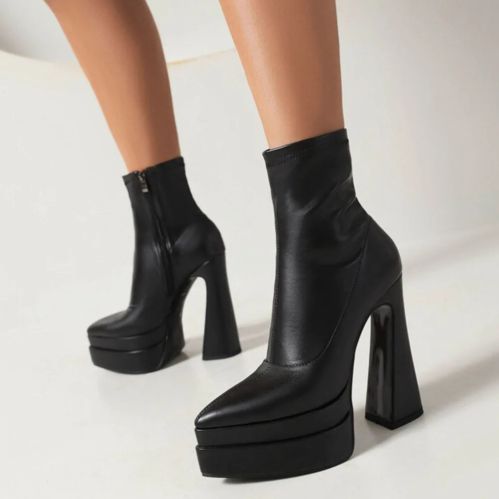 Pointed Toe Platform Women Over The Knee High Boots Dropship High Heel 2022 Winter Fashion Office Lady Women Shoes Big Size 43 boots_platform