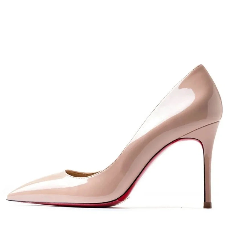 Heels For women 2025 Trend Leather Luxury Red Bottom High Heels 12cm Pointed Toe Stiletto Pumps Elegant Sexy Party Wedding Shoes heels_stiletto