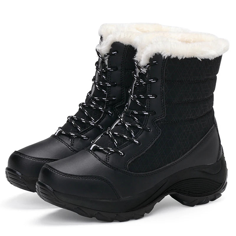 Snow Boots Women Platform Boots Non-slip Women Winter Shoes Fur Warm Ankle Boots for Women Wedges Waterproof Thigh High sneakers_platform
