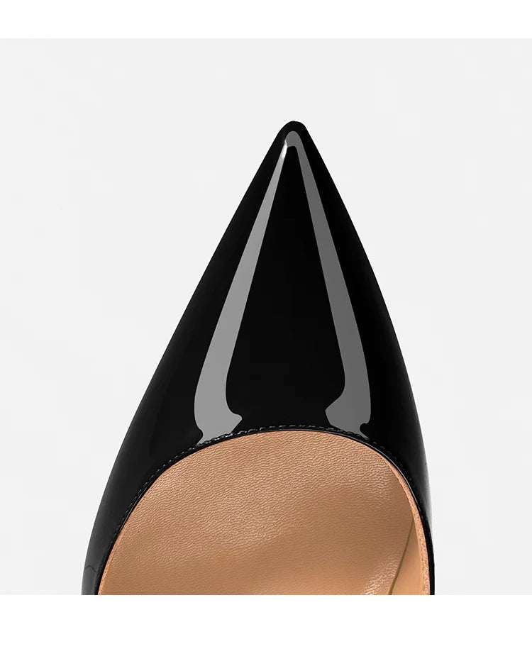 Heels For women 2025 Trend Leather Luxury Red Bottom High Heels 12cm Pointed Toe Stiletto Pumps Elegant Sexy Party Wedding Shoes heels_stiletto
