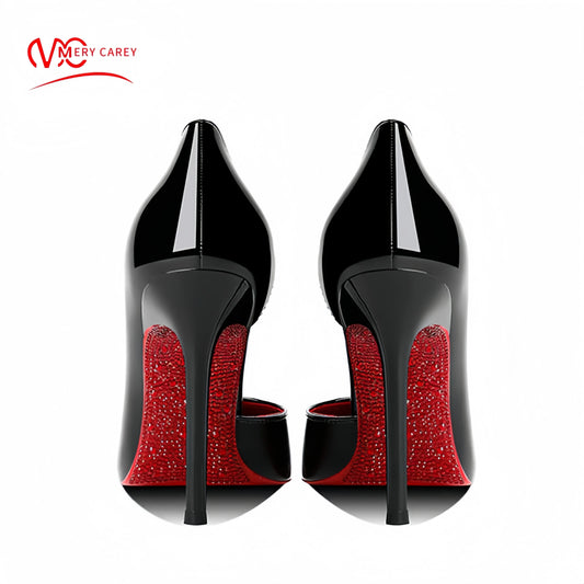 Women's heels 2025 New Luxury Brand Pumps Red Bottom Pointed Toe Rhinestone High Heels Elegant Stiletto Party Prom Ladies Shoes heels_stiletto