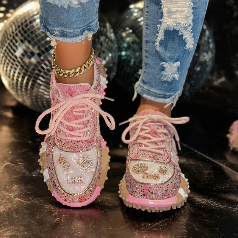 Women's Casual Sneakers Fashion Luxury Rhinestone Ladies Shoes 2025 New Outdoor Platform Female Sports Shoes Zapatos Mujer sneakers_platform