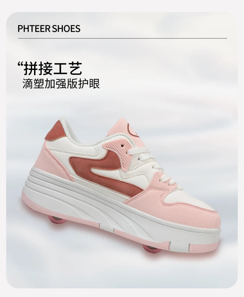 Children's Outdoor Sports Roller Skates Shoes Single Row Wheel kids Sliding Shoes four-Wheel for boys and grils kids_shoes