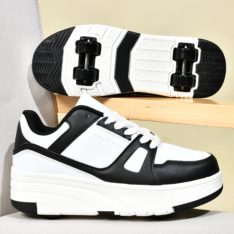 Children's Roller Skate Shoes Student Inline Skating Shoes grils 4-Wheel Deformation Boy's Skating Shoes kids_shoes