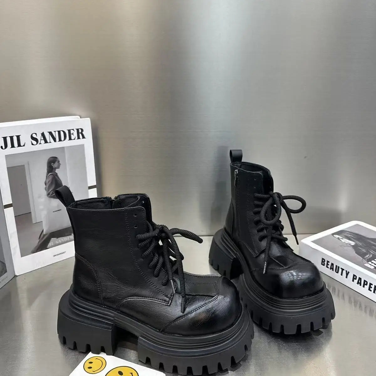 Women's Boots Flats Platform Designer Fad Sport Shoes for Woman Ankle Boots 2025 Winter New Trend Retro Motorcycle Boots Mujer boots_platform