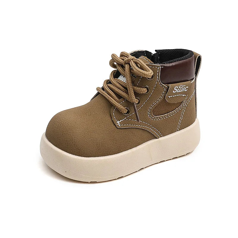 Children Fashion Boots with Side Zipper Kids Ankle Boots Korean Style 2025 Autumn Winter Boys Girls Short Boots Unisex Versatile kids_shoes