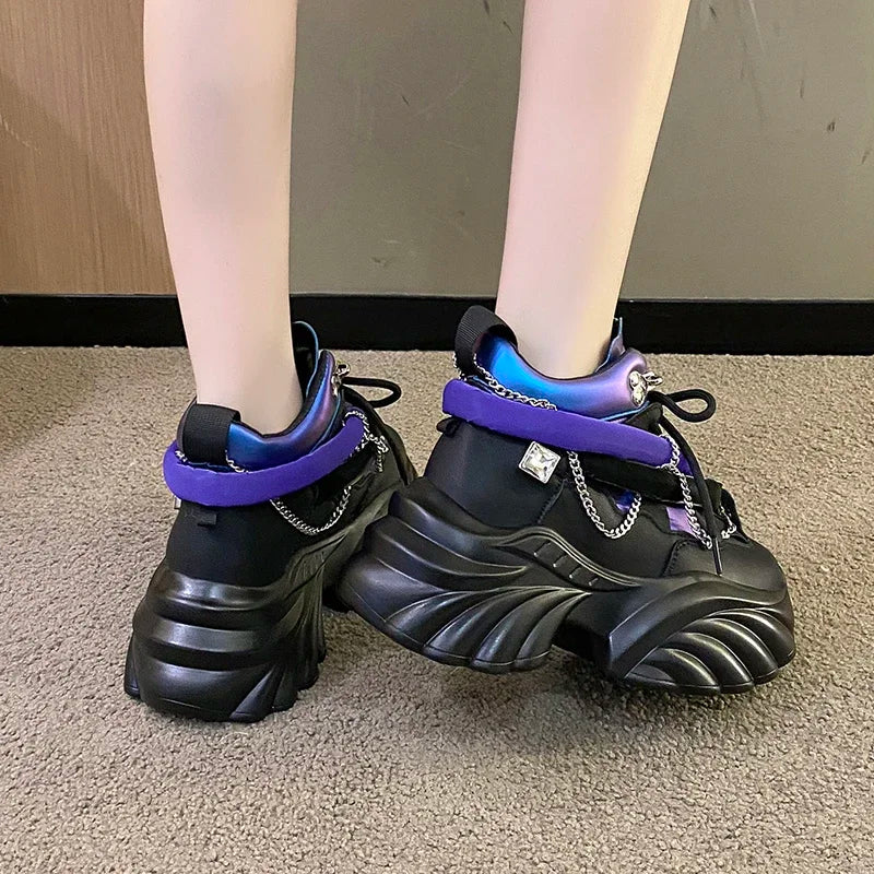 Lovely Kawaii Women sneakers wedge casual shoes woman sneakers women running shoes woman lace-up female sneakers Loafers Shoes sneakers_platform