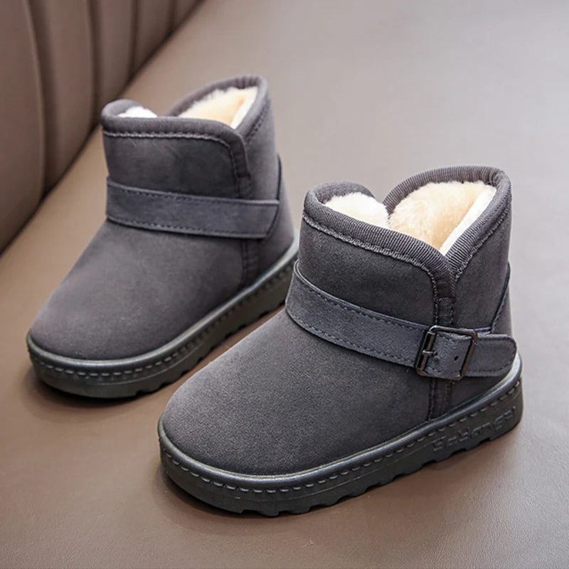 Children Snow Boots Winter Cute Warm Fashion Anti Slip Shoes Kids Boys Girls Leisure Thick Fur Platform Flat Short Boot Sneakers kids_shoes
