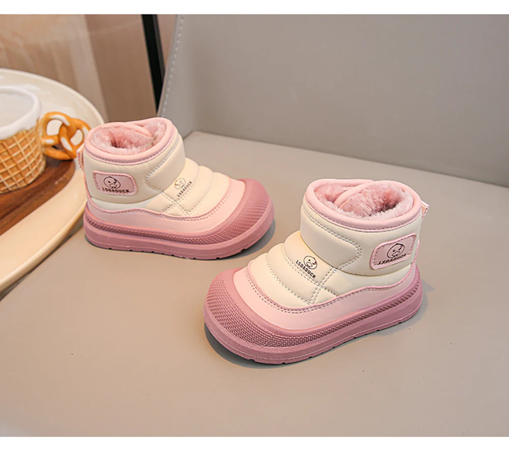 2025 New Winter Plush Snow Boots for Children Thick Warm Boy's Girl's Cotton Shoes Waterproof Kid's Winter Boots Velvet Shoe