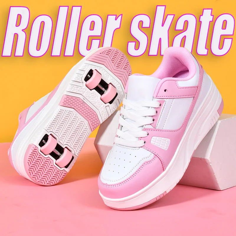 Children's Roller Skate Shoes Student Inline Skating Shoes grils 4-Wheel Deformation Boy's Skating Shoes kids_shoes