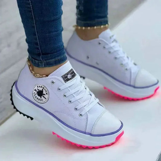 2025 New Women Pattern Canvas Sneakers Women Casual Shoes Women Sneakers Shoes Flat Lace-Up Zapatillas Mujer Chaussure Femme sneakers_women