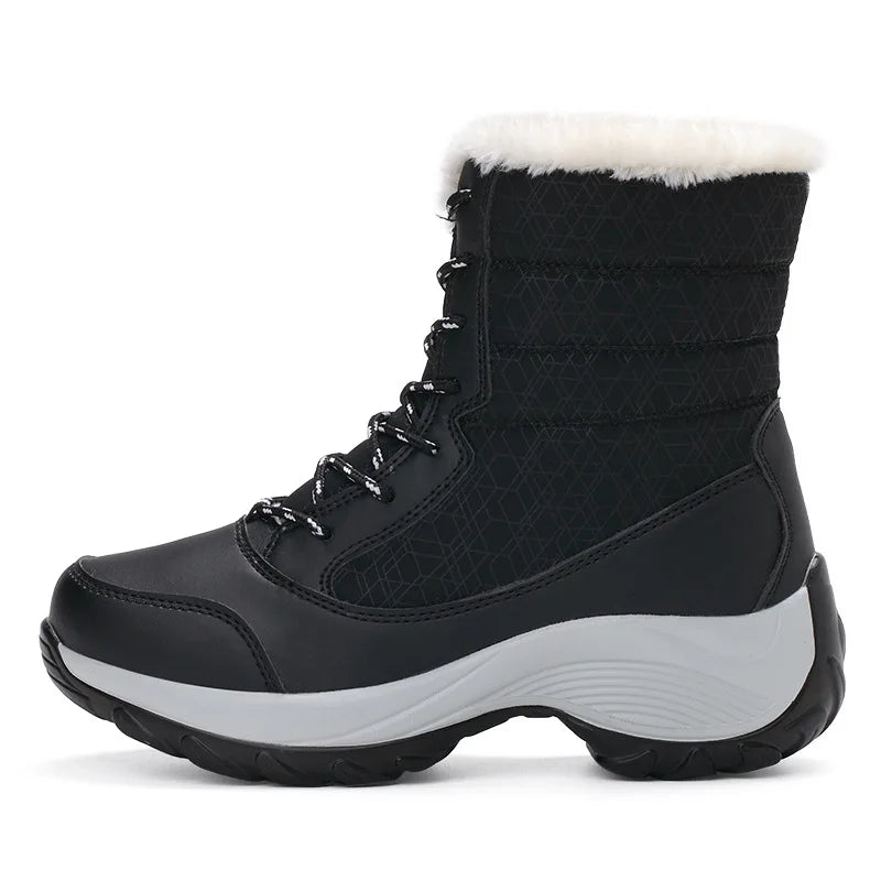 Snow Boots Women Platform Boots Non-slip Women Winter Shoes Fur Warm Ankle Boots for Women Wedges Waterproof Thigh High sneakers_platform