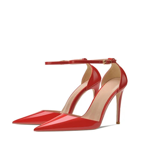 Sexy stiletto 12cm high heels pointed toe ankle strap high heels customize women pumps plus size crossdresser QP205 heels_stiletto