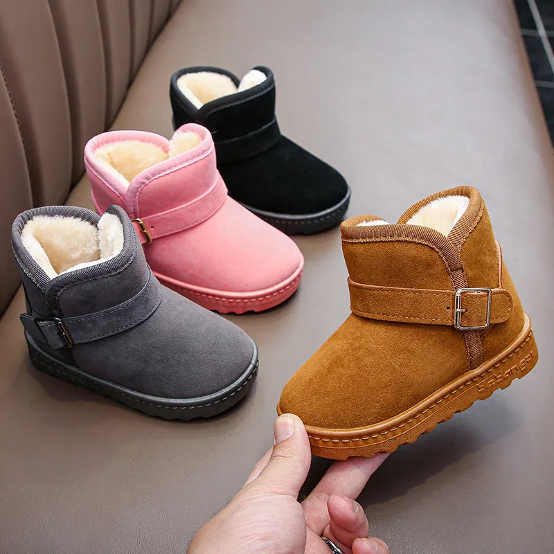 Children Snow Boots Winter Cute Warm Fashion Anti Slip Shoes Kids Boys Girls Leisure Thick Fur Platform Flat Short Boot Sneakers kids_shoes